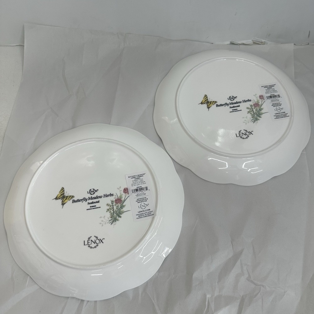 Set Of 2 LENOX Butterfly Meadow Herbs Dinner Plate 10.75" Matching Set Yellow - Picture 6 of 8